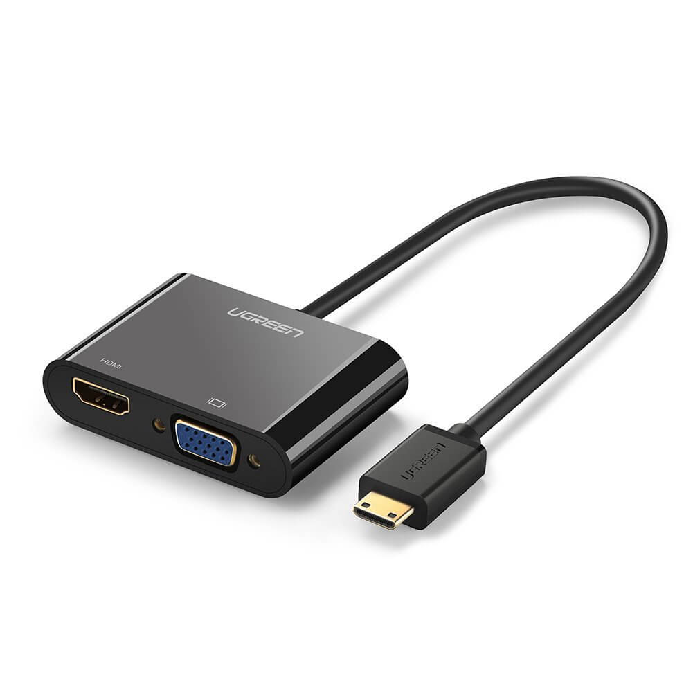 UGREEN Mini HDMI to VGA+HDMI converter Laptops Computers