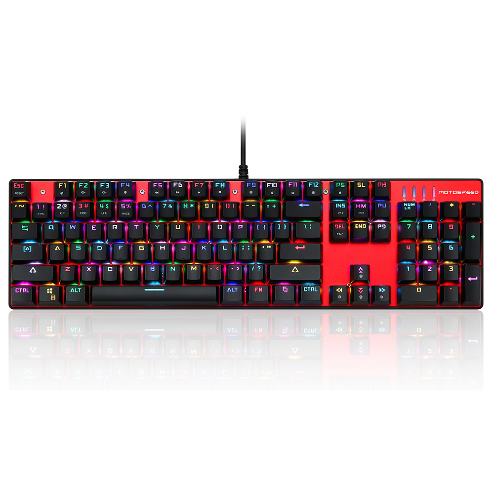 CK104 Wired mechnical keyboard RGB black color with Red switch ...